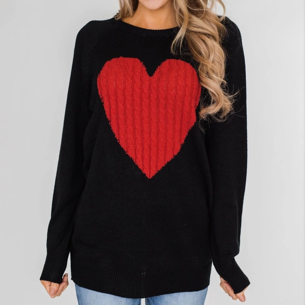 15 Boho Beautiful Heart pull over sweater 
Cotton blend